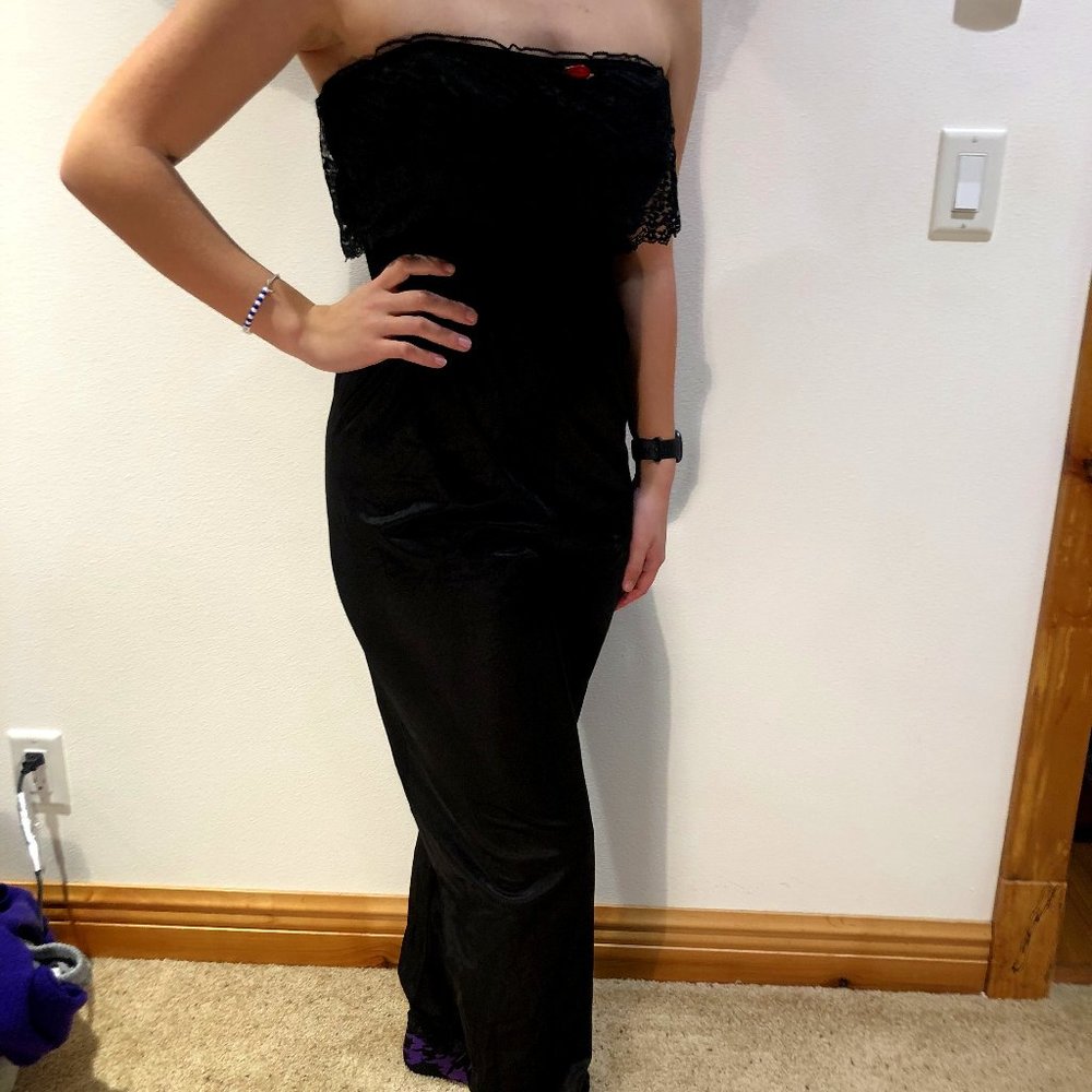 Vintage 70s Black Lingerie Jumpsuit